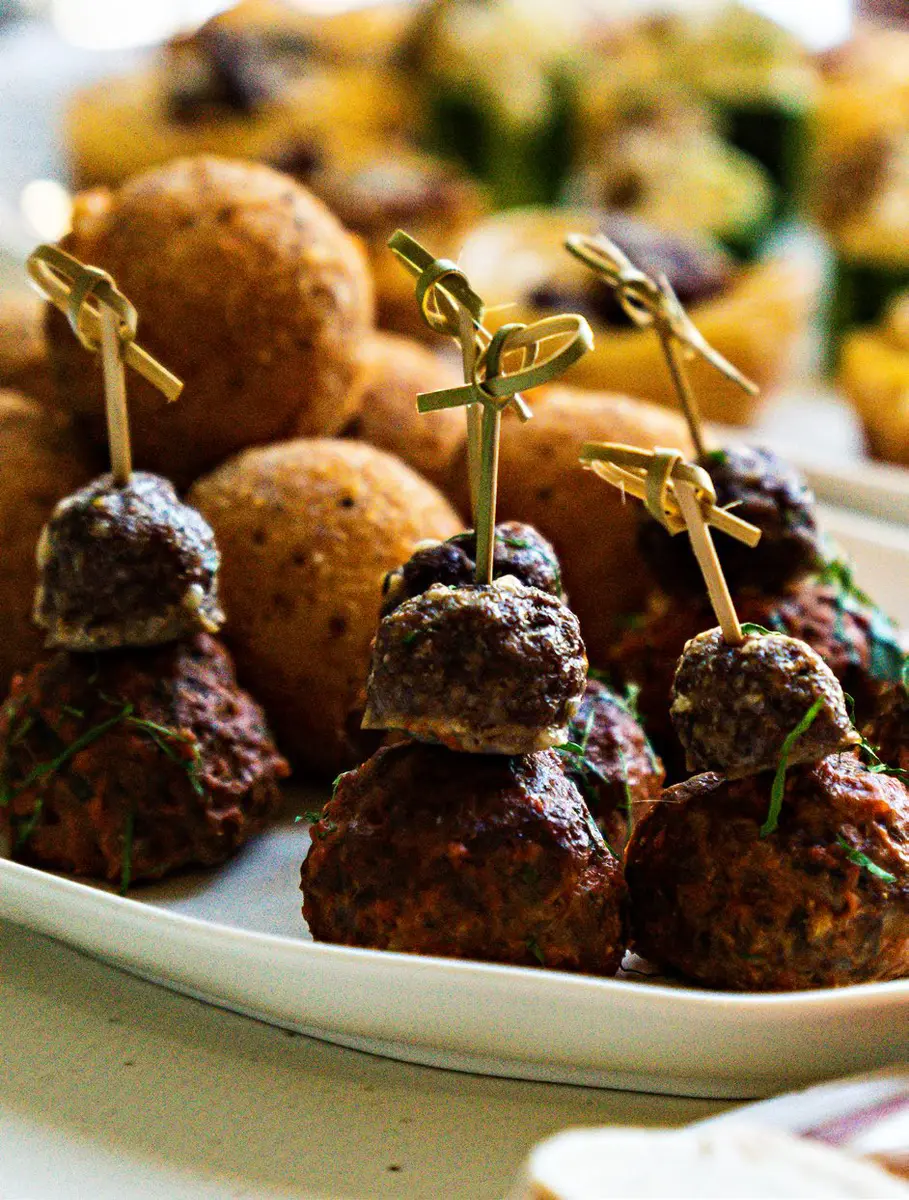 Chef-made Italian canapes served on board Bote Charters